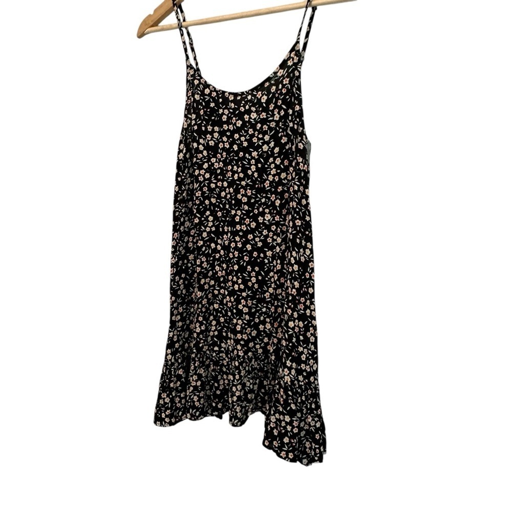 Urban Outfitters Women's XS Black Spaghetti Strap Floral Slip Mini Flowy Dress - Picture 3 of 4